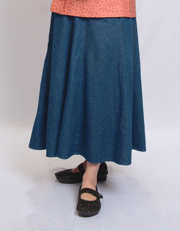 long modest denim skirts