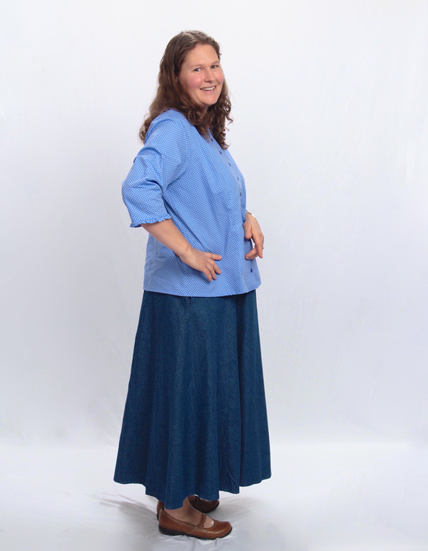 Long Denim Skirt Women Vintage High Waist Jeans Skirt with Belt – Arimonz